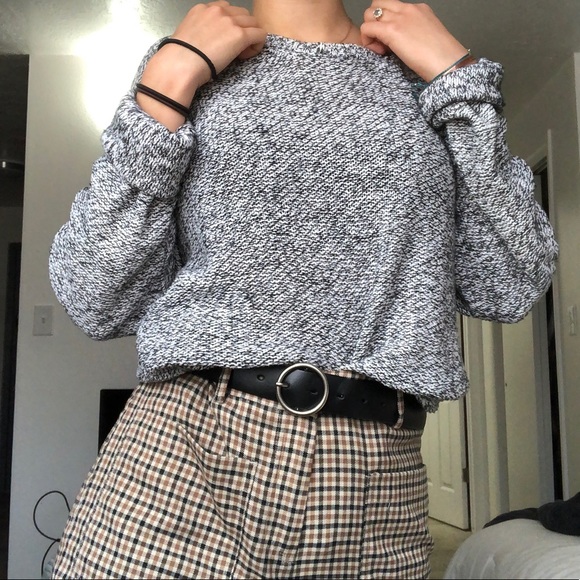 Gray & Charcoal Knit Philosophy oversized Sweater - Picture 2 of 7